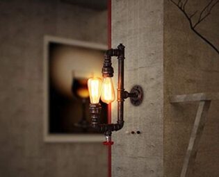 ZURBAQD Steampunk Kitchen Wall Lamp Pub Antique Restaurant Iron Art Wall Light Vintage Industrial Water Pipe Wall Luminaire Retro Loft Iron Hose Wall Mounted Fixture Illumination Warm as Ever steampunk buy now online