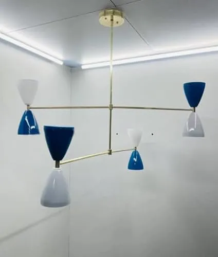 Nautical Replica Hub Modern Italian 4 Light Mid Century Style Disk Sputnik Light Chandelier Fixture for Bedroom Decor steampunk buy now online