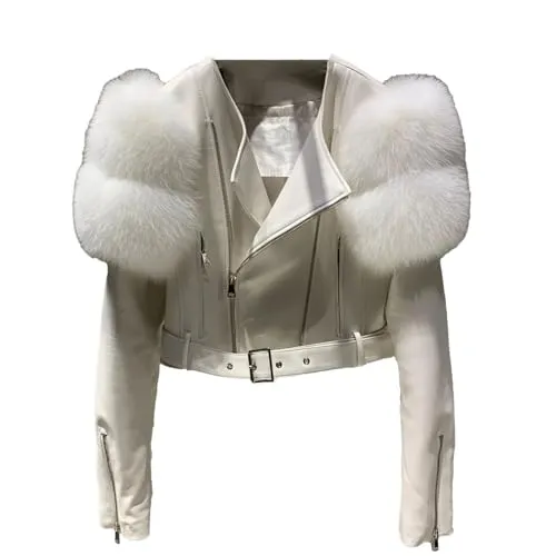 Women's Faux Sleeve Biker Jacket - Short Leather Coat For Autumn Winter Fashion Outerwear C11 XXL steampunk buy now online