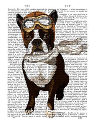 CANVAS-FRAMED-with-AMERICAN-BOX Boston Terrier Flying Ace Fab Funky - Animals vertical Art print steampunk animals flowers antique contemporary flo Floating fr 27_X_21_in steampunk buy now online