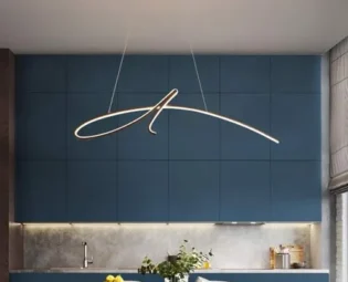 USMJQVZ Modern LED Curved Linear Pendant Lighting For Dining Room Stepless Dimmable Pendant Light With Remote Dimming Chandelier Contemporary Black Ceiling Fixture Wave Ceiling Light steampunk buy now online