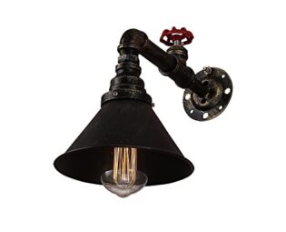 Retro Industrial Steampunk Wall Sconce 1 Lights Metal Water Pipe Style Wall Mounted Lamp Light Fixture Antique Iron Rust for Bar Corridor Aisle Modern Chandeliers steampunk buy now online