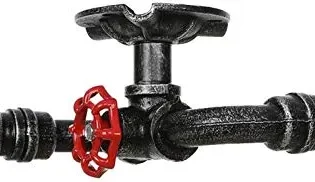 OZBMA Industry Ceiling Lamp 2 Light,Ceiling Illumination for Loft Dining Room Bedroom Cafe,Vintage Retro Edison Ceiling Lighting with Red Valve Deco,Water Pipe Steampunk Ceiling Lights - steampunk buy now online