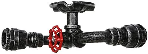 OZBMA Industry Ceiling Lamp 2 Light,Ceiling Illumination for Loft Dining Room Bedroom Cafe,Vintage Retro Edison Ceiling Lighting with Red Valve Deco,Water Pipe Steampunk Ceiling Lights - steampunk buy now online