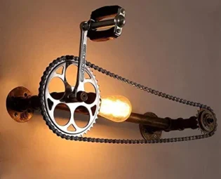 NZDY Bracket Light Minimalist Style Metal Bracket Lighting Loft Industrial Metal Water Pipe Wall Lamp E27 Gear Chain Wall Sconce Steampunk Lighting Bracket Light Fixture Antique for Bar Corridor Stai steampunk buy now online