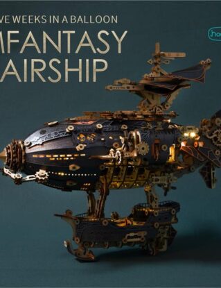 Steampunk Airship Model: Jules Verne Fantasy Craft DIY Wooden Toy by HowcatCanada steampunk buy now online
