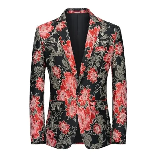 Niiyyjj Men's Stage Suit Jacket Formal Banquet Business Blazer Wedding Party Casual Coat Slim Fit Tuxedo Red2 L steampunk buy now online