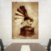 Antique Gramophone Industrial Wall Art, Steampunk Wall Art, Steampunk Poster, Gramophone Poster 80x120cm frame steampunk buy now online