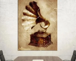 Antique Gramophone Industrial Wall Art, Steampunk Wall Art, Steampunk Poster, Gramophone Poster 80x120cm frame steampunk buy now online