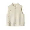 Women's Stand-Up Collar Temperament Vest Sleeveless Single-Breasted Chinese Retro Vest Beige XXXL steampunk buy now online Women's Stand-Up Collar Temperament Vest Sleeveless Single-Breasted Chinese Retro Vest Beige XXXL steampunk buy now online