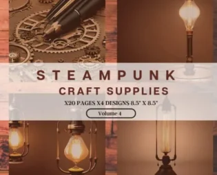 Steampunk Craft Supplies: Volume 4 - 8.5x8.5 Craft Paper, 4 Designs, 20 Sheets: Craft DIY Die Cuts, Origami Vintage Flowers Pattern, Album for Kids ... Greeting Cards and Scrapbooking Card Making steampunk buy now online
