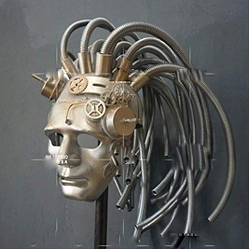 BAJIE Halloween masker Halloween Steampunk Headgear Mask Nightclub Future Show Party Cosplay Masks One Size Gray steampunk buy now online