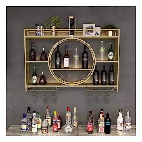 XCHSXYL Floating Wine Rack with Glass Holder Wall Mounted Bar Unit Storage Display Shelf for Home Kitchen Bar Restaurant Decor (Black 100x15) steampunk buy now online