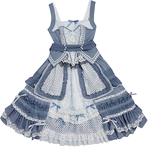 WKNBEU Japanese Jsk Sweet Lolita Dress Plus Size Sleeveless Pleated Victorian Princess Tea Party Dresses Women Kawaii Clothes steampunk buy now online