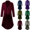 Mens Gothic Tailcoat Jackets Uniform Medieval Vintage Tuxedo Coat Victorian Frock Trench Coat Outwear Steampunk Renaissance Windbreaker Halloween Costume Gothic Clothing Cosplay Coats steampunk buy now online