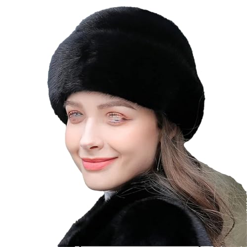 Mkjuuior Women's Plush Basin Hat Winter Plush Hat Warmth Soft Thickened Plush Hat Black steampunk buy now online