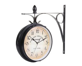 GeRRiT Double Side Wall Clock European Style Iron Retro Creative Home Decor Wall Clock Time Set for Both Sides European vintage clock Easy To Hang steampunk buy now online