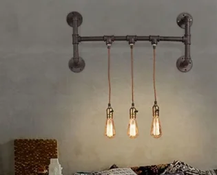 European Wall Light 4-Lights Industrial Robust Finish Solid Iron Retro Wall Lamp - Personality Iron Lamp Water Pipe Wall Light Cross Iron E27 Edison Bulb Steampunk V-intage Wall Sconce,Wall Light Fix steampunk buy now online