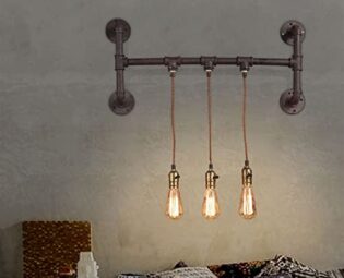 European Wall Light 4-Lights Industrial Robust Finish Solid Iron Retro Wall Lamp - Personality Iron Lamp Water Pipe Wall Light Cross Iron E27 Edison Bulb Steampunk V-intage Wall Sconce,Wall Light Fix steampunk buy now online