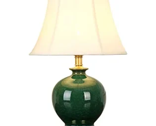 FAZRPIP Green Glaze Ceramics Table Lamp Chinese Traditional Bedroom Bedside Lamp Jingdezhen -made Porcelain Ice Crack Table Lamp Vase Bedroom Desk Lamp steampunk buy now online
