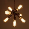 ABARTY European 7- Vintage Creative Steampunk Rustic Pendant Water Pipe Chandelier Metal Iron Ceiling Hanging Lamp Kitchen se Cafe Pub taurantl Hotel Chandelier steampunk buy now online