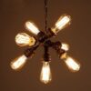 ABARTY European 7- Vintage Creative Steampunk Rustic Pendant Water Pipe Chandelier Metal Iron Ceiling Hanging Lamp Kitchen se Cafe Pub taurantl Hotel Chandelier steampunk buy now online