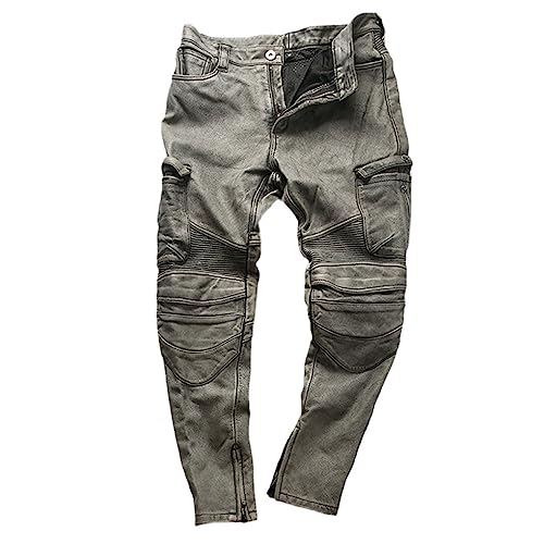 Genuine Leather Motor Biker Pants for Men Cowhide Motorcycle Trousers Male Autumn Jeans Pants steampunk buy now online
