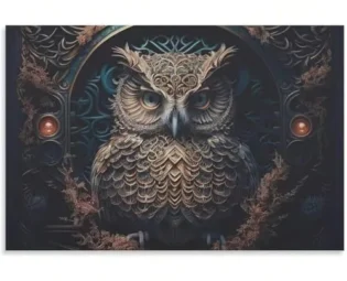 AIHNBF Ornate Owl Canvas Wall Art Print - Detailed Steampunk Animal Decor for Living Room, Bedroom, Office - Majestic & Mysterious Aesthetic, Canvas 80 x 120 cm steampunk buy now online