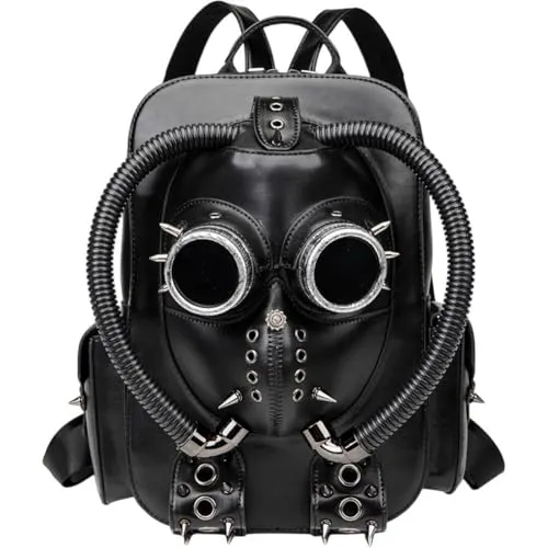 Ymxygz Punk Style Backpack Leather Rivet Bookbag Shoulder Bag for Women Men Festivals Hippy Party Accessories steampunk buy now online