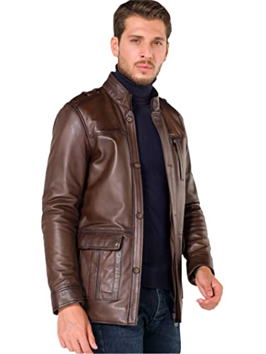 SXBYIAEG Winter Men's Long Leather Jacket Coat steampunk buy now online