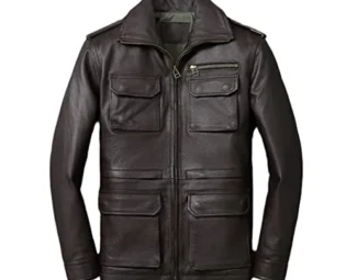 keusyoi Classic Genuine Leather Jacket Mens Leather Jacket Vintage Motorcycle Jacket Brown steampunk buy now online