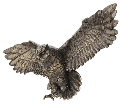 Veronese Design 21 5/8 Inch Steampunk Owl Open Wings Cold Cast Resin Bronze Finish Animal Wall Sculpture Plaque steampunk buy now online