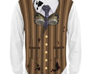 Halloween Steam Punk Engineer Costume All Over Mens Long Sleeve T Shirt Multi SM steampunk buy now online