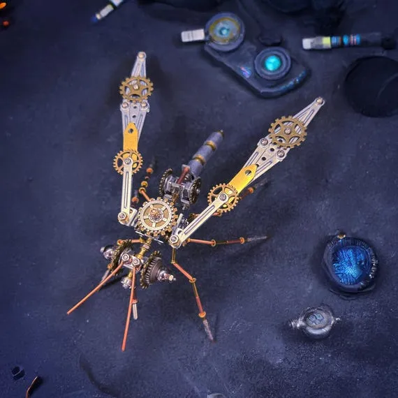 Steampunk Insect Mosquito 3D Metal DIY Assembly Puzzle Insect Unique Mechanical Christmas Gift For Him Mechanical Mosquito C by MarsDecor steampunk buy now online