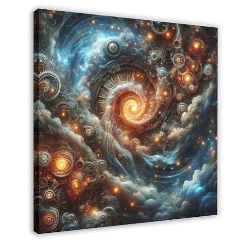 XFATGIA Cosmic Spiral Steampunk Poster Canvas Poster Wall Art Decor Print Picture Paintings for Living Room Bedroom Decoration 28x28inch(70x70cm) steampunk buy now online