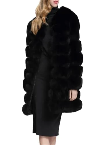 YTR6TW Women Long Fuzzy Coat Winter Warm Fluffy Jackets steampunk buy now online