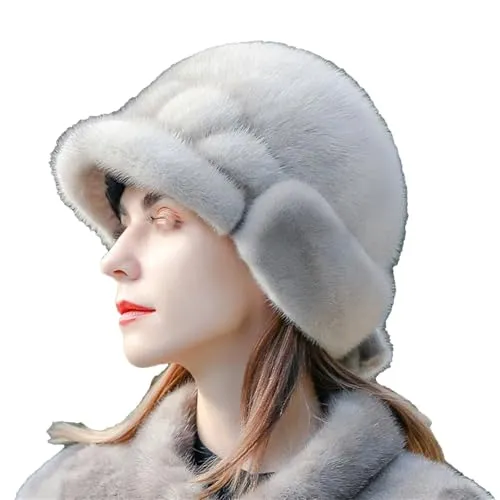 Mkjuuior Women Winter Thickened and Warm Plush Caps Female Ear Fisherman Hat Whole Plush Hats Gray steampunk buy now online