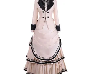 Vintage Victorian Gothic Cosplay Costume Civil War Southern Belle Ball Gown Dress Theater Edwardian Dress, Cream Color, S steampunk buy now online