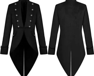 AGYMNX Steam Punk Men's Jacket Velvet Gothic Tailcoat Steampunk Coat Rock Medieval Victorian Uniform Long Tuxedo for Men Halloween Costume Carnival Party Cosplay Clothing, black, S steampunk buy now online