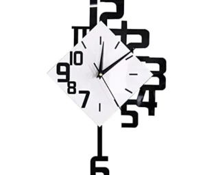 JFNHUTL Digital Pendulum Clock Black and White Modern Design Irregular Digital Decorative Wall Clock Belt steampunk buy now online