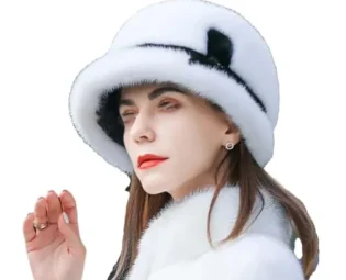 Mkjuuior Beanie for Girls Soft Thickened Beret Ladies Hat Elegant Winter Outdoor Windproof Warm Hat White-Black steampunk buy now online