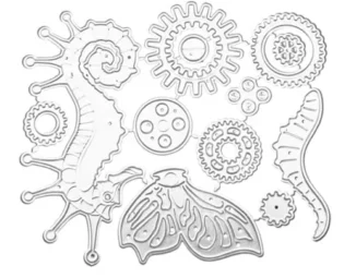 Card Making Supplies,Metal Die Cuts,13x11cm Steampunk Gear Seahorse Metal Cutting Dies Stencils for Scrapbooking Album Stamp Paper Card Handmade Greeting Cards steampunk buy now online