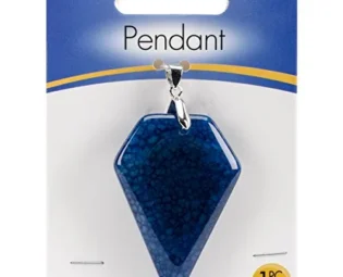 Darice Pendant 56mmX40mm 1/Pkg-Diamond Blue Agate Stone steampunk buy now online