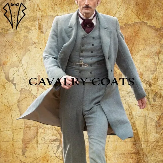Grey Wool 18th Century Military Frock Coat - Custom Fit by CavalryCoats steampunk buy now online